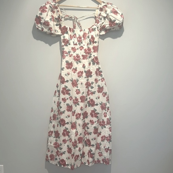 Sofie the Label Josefine Puff Sleeve Floral 100% cotton Midi Dress Size M - Picture 6 of 14